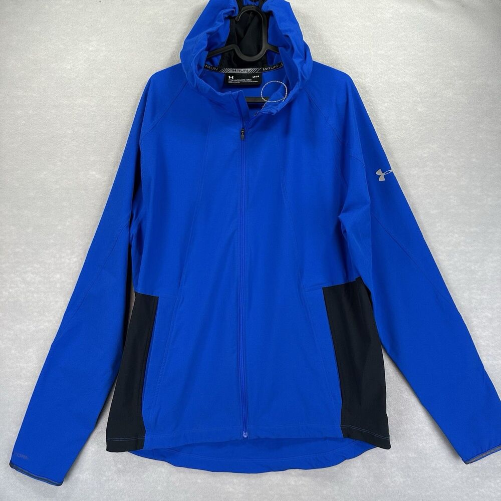 Under Armour Men's L UA Out & Back The Storm Run Jacket Coat Royal Blue Black